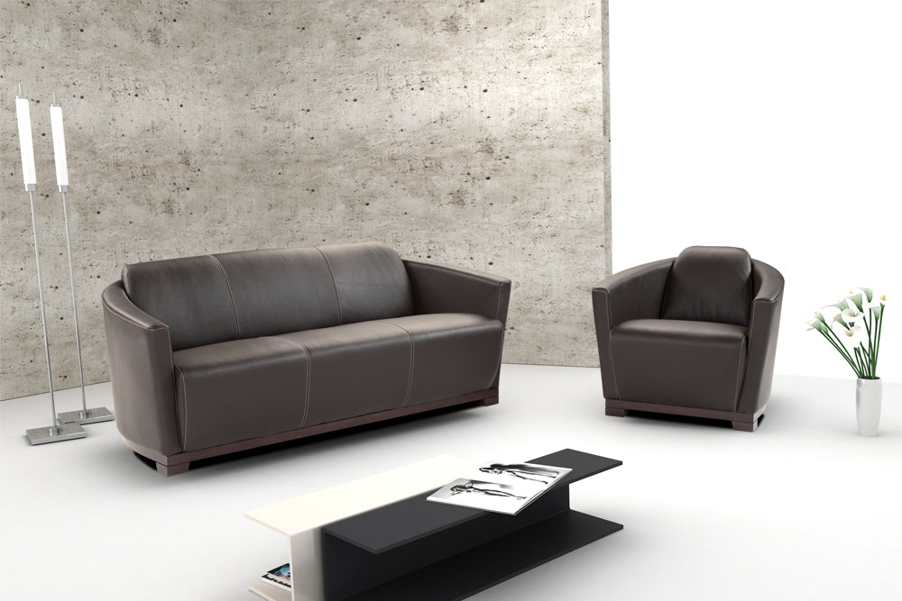 J&M Furniture Hotel Sofa in Black Italian Leather