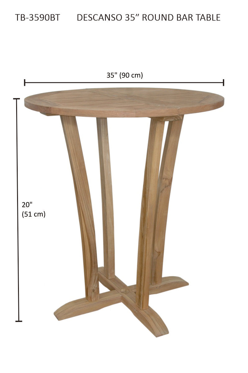 Anderson Teak Descanso 35" Round Bar Table