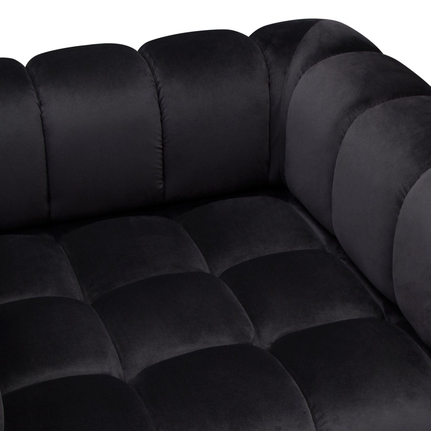 Image Low Profile Chair in Black Velvet w/ Brushed Gold Base by Diamond Sofa