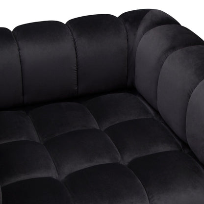 Image Low Profile Chair in Black Velvet w/ Brushed Gold Base by Diamond Sofa