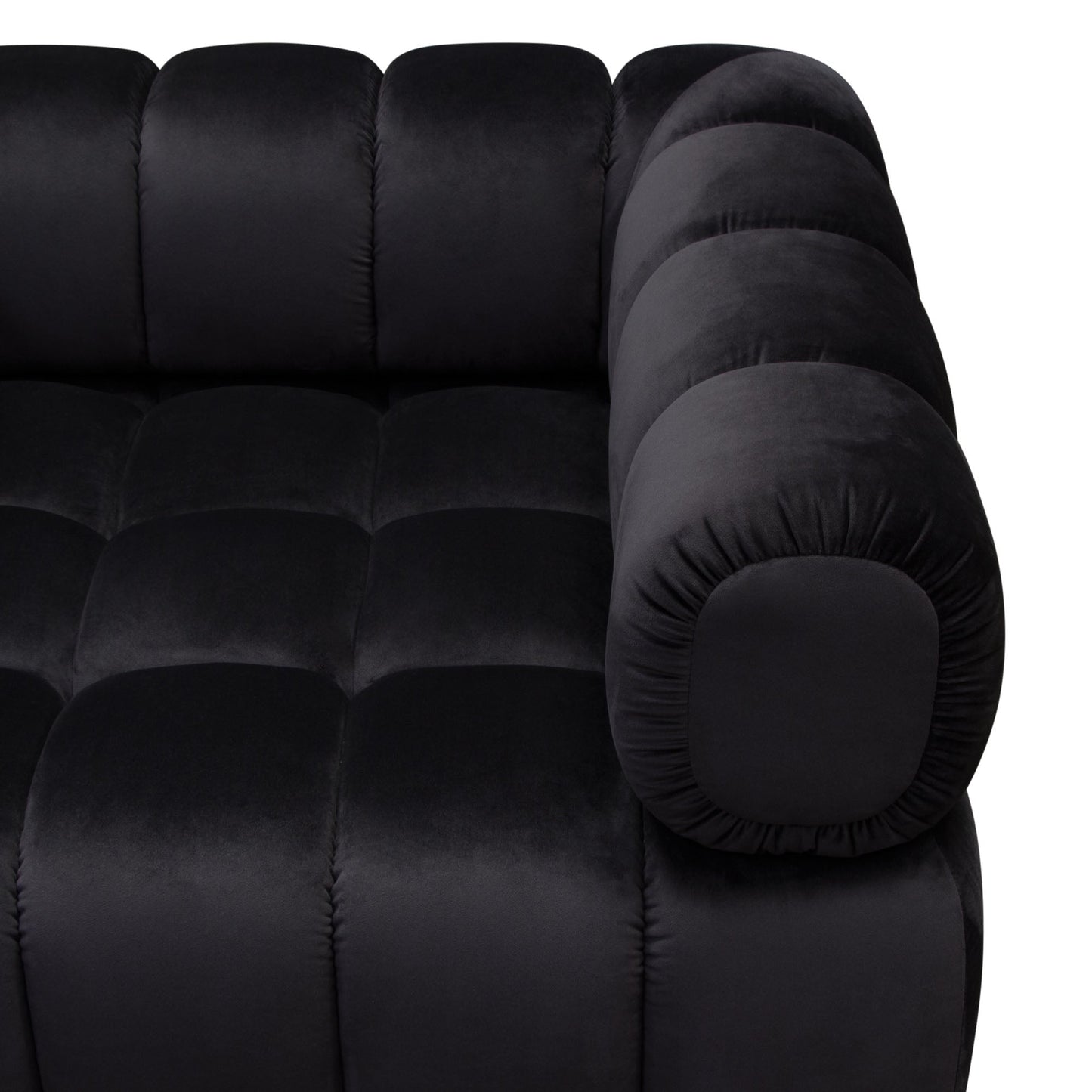 Image Low Profile Chair in Black Velvet w/ Brushed Gold Base by Diamond Sofa