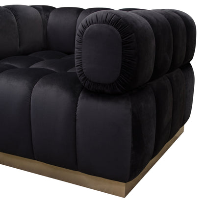 Image Low Profile Chair in Black Velvet w/ Brushed Gold Base by Diamond Sofa