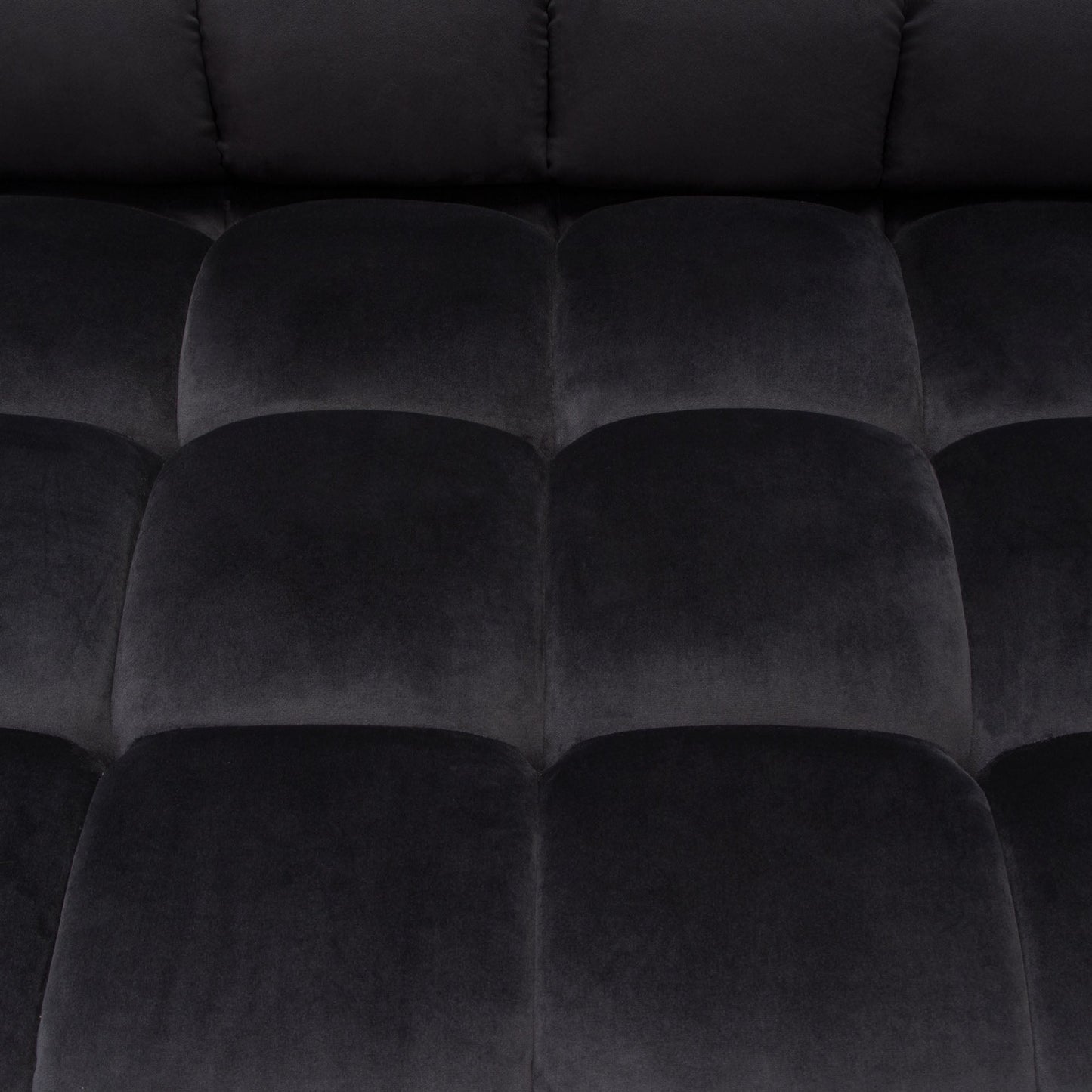 Image Low Profile Sofa in Black Velvet w/ Brushed Gold Base by Diamond Sofa