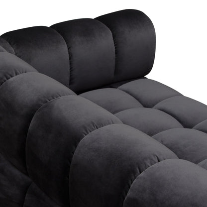 Image Low Profile Sofa in Black Velvet w/ Brushed Gold Base by Diamond Sofa