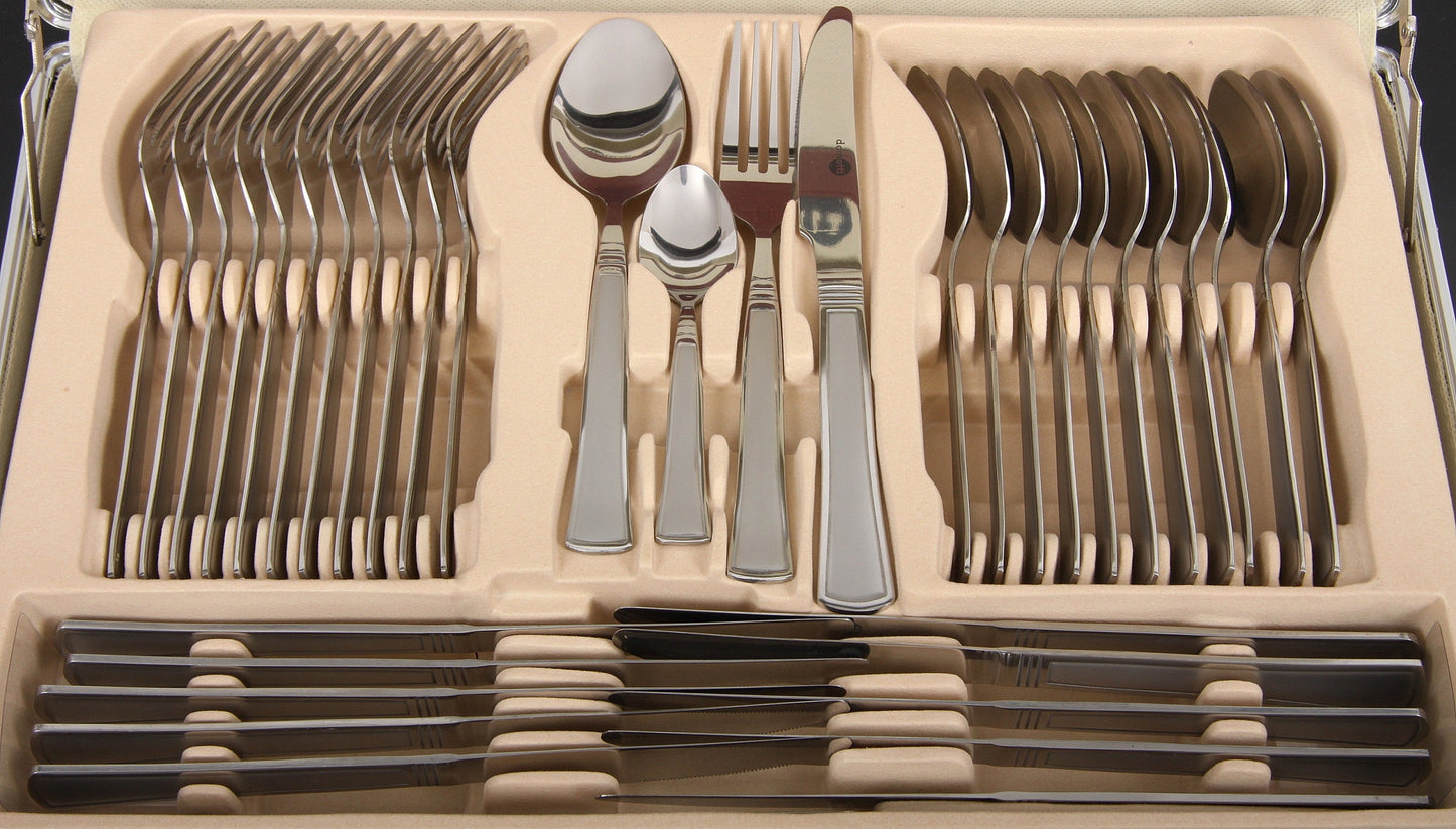 Maxima House EVA Stainless Steel Flatware set in a case, 72 pcs