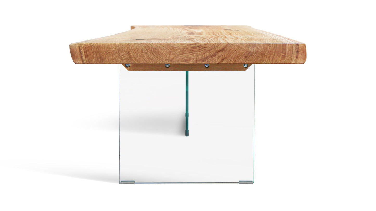 Maxima House Solid Wood Dining Table with Glass legs LIRAM-GL