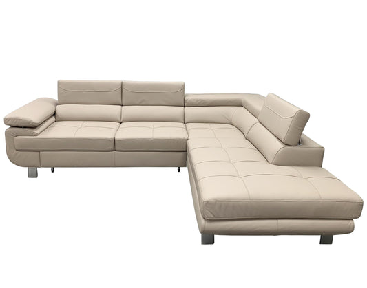 Maxima House LOTUS Leather Sectional Sleeper Sofa with storage