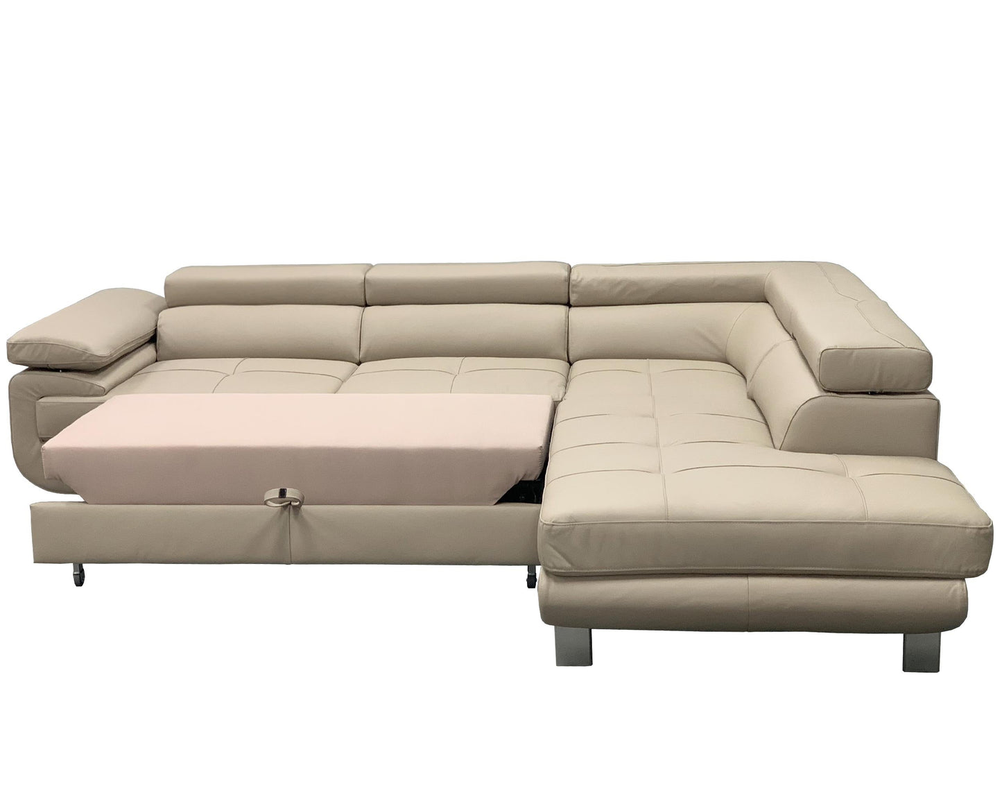 Maxima House LOTUS Leather Sectional Sleeper Sofa with storage