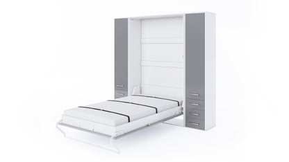 Maxima House Invento Vertical Murphy Bed, European Twin Size with 2 cabinets