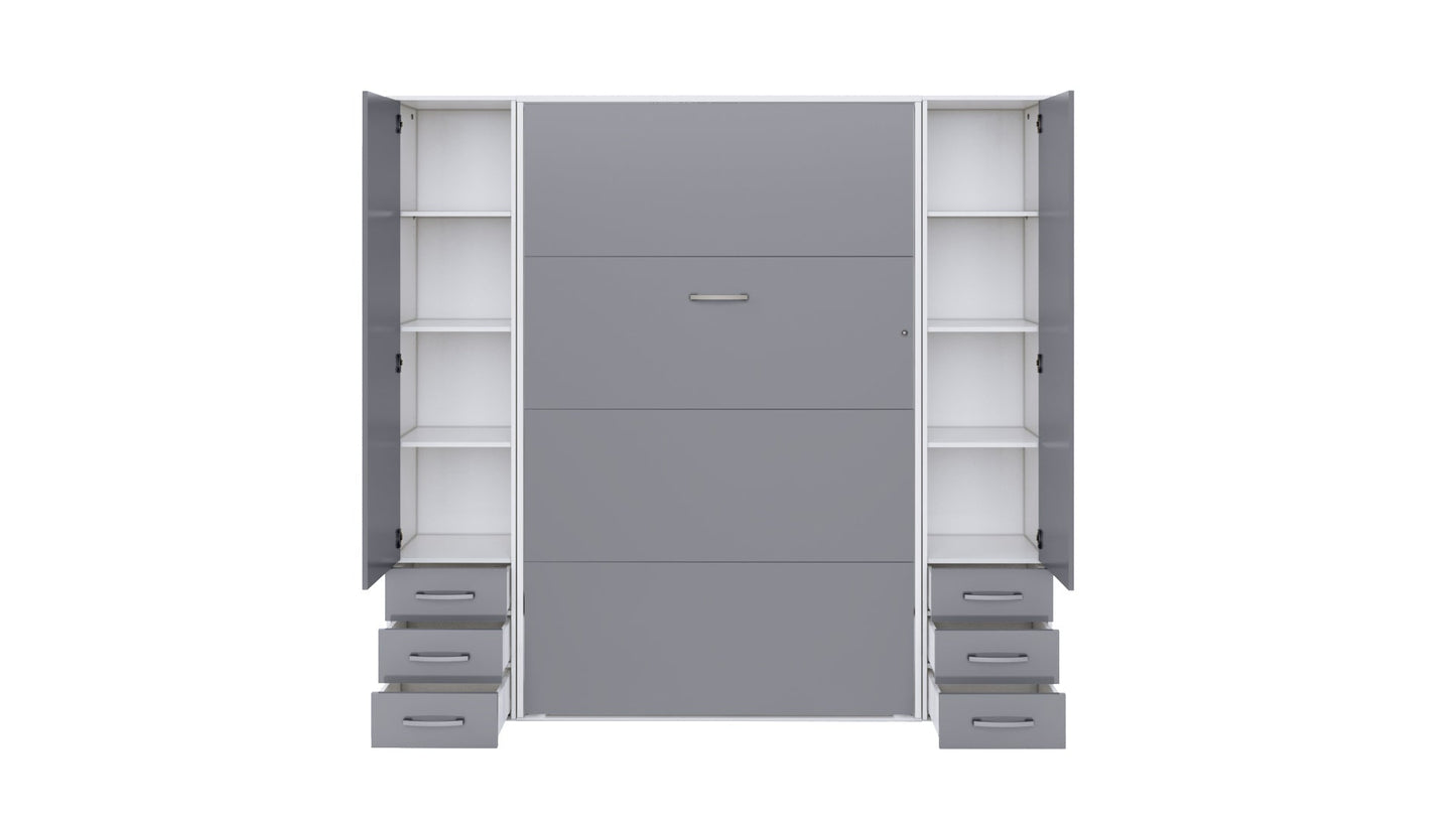 Maxima House Invento Vertical Murphy Bed, European Twin Size with 2 cabinets