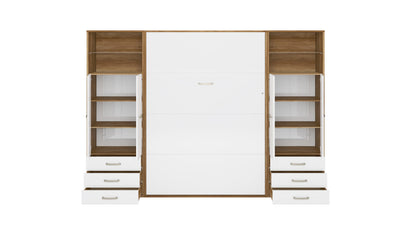 Maxima House Vertical Wall Bed Invento, European Twin Size with 2 cabinets