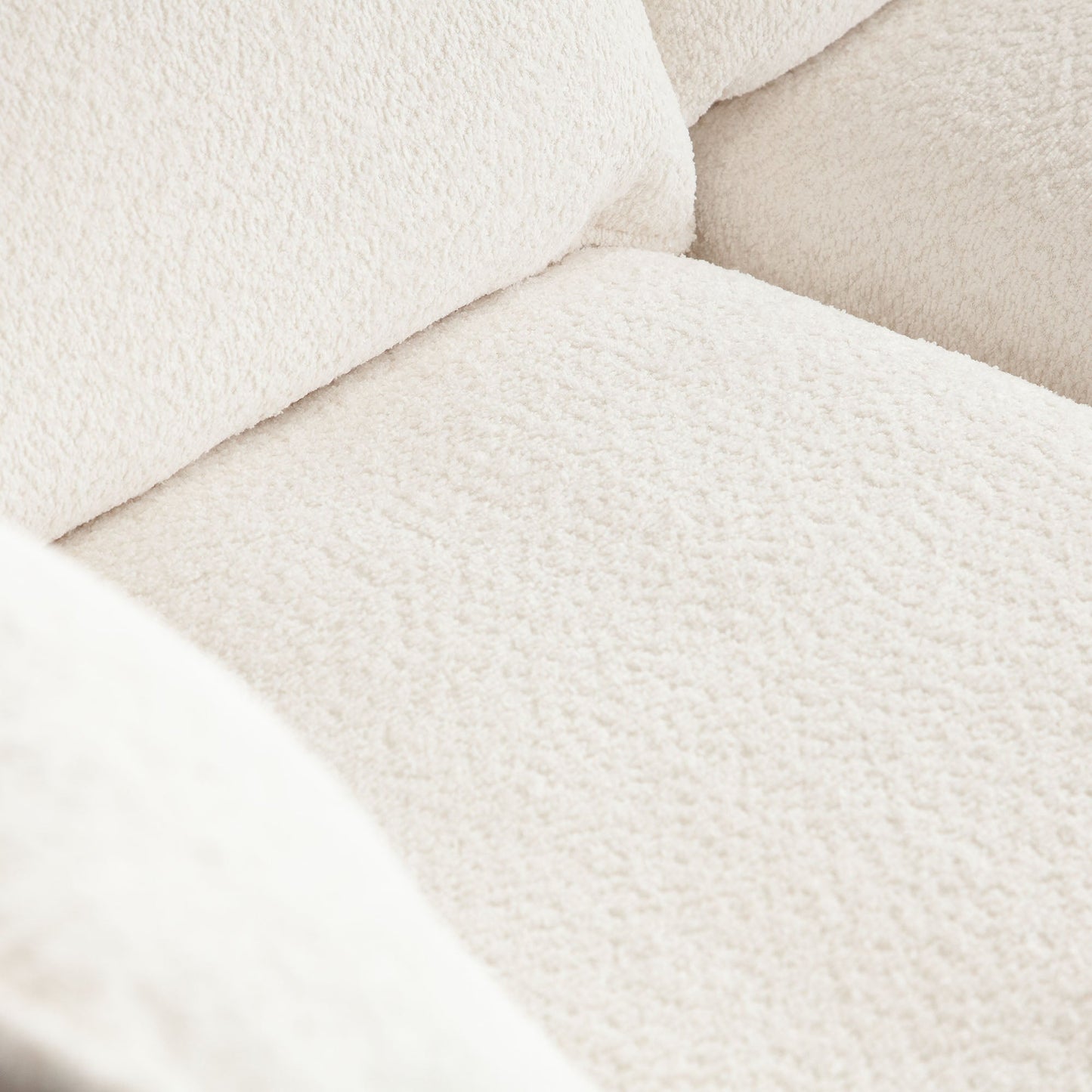 Ivy 2-Piece Modular Sofa in White Faux Shearling w/ Feather Down Seating by Diamond Sofa