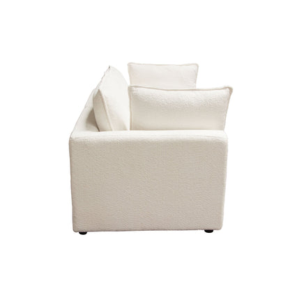 Ivy 2-Piece Modular Sofa in White Faux Shearling w/ Feather Down Seating by Diamond Sofa