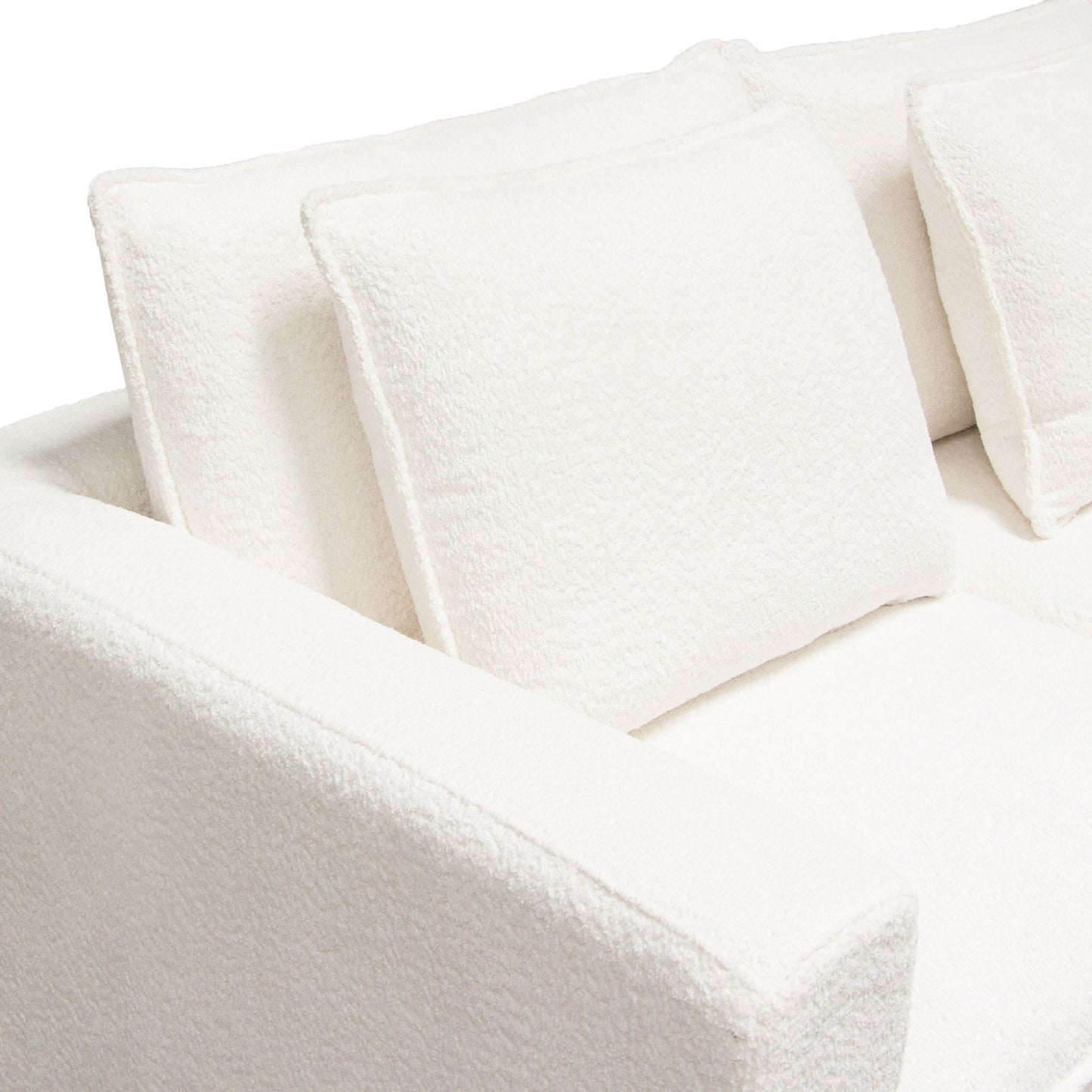 Ivy 2-Piece Modular Sofa in White Faux Shearling w/ Feather Down Seating by Diamond Sofa