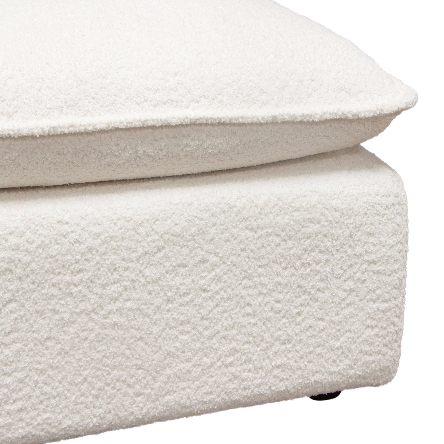 Ivy Armless Chair in White Faux Shearling w/ Feather Down Seating by Diamond Sofa