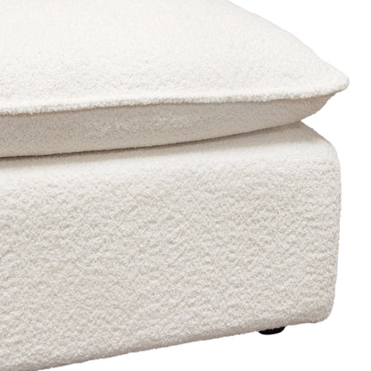 Ivy Armless Chair in White Faux Shearling w/ Feather Down Seating by Diamond Sofa