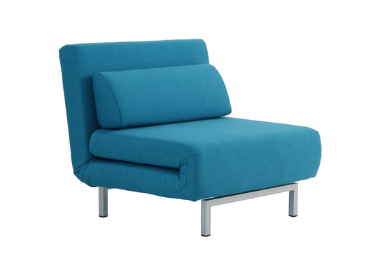 J&M Furniture Premium Chair Bed LK06-1 in Teal Fabric