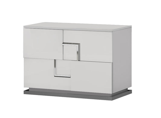 J&M Furniture Infinity Premium Night Stand in Bianco Lucido