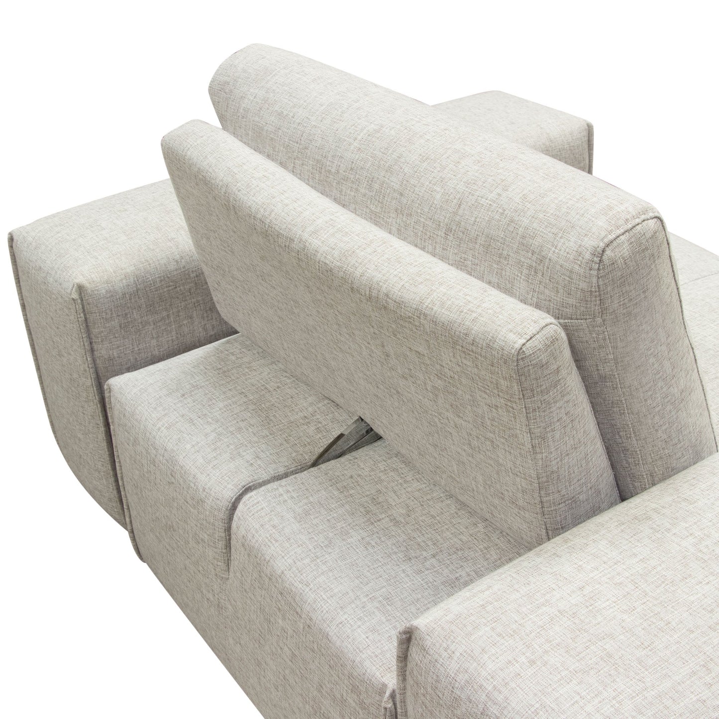 Jazz Modular 1-Seater with Adjustable Backrest in Light Brown Fabric by Diamond Sofa
