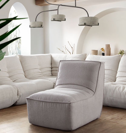 Jonas Armless Accent Chair in Tan Fabric by Diamond Sofa