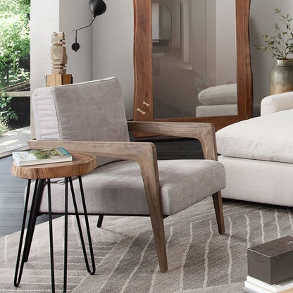 Joss Natural Acacia One of a Kind Live Edge Accent Table w/ Black Hairpin Legs by Diamond Sofa