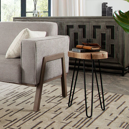 Joss Natural Acacia One of a Kind Live Edge Accent Table w/ Black Hairpin Legs by Diamond Sofa