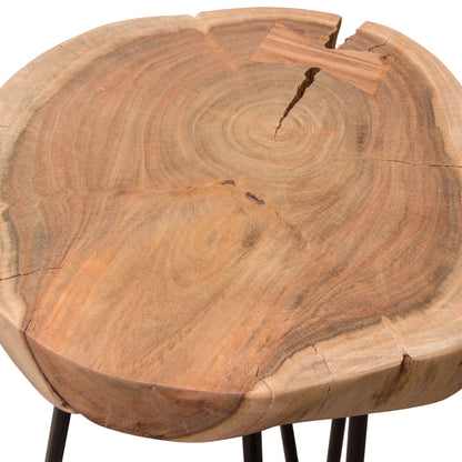 Joss Natural Acacia One of a Kind Live Edge Accent Table w/ Black Hairpin Legs by Diamond Sofa