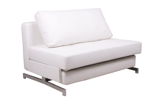 J&M Furniture Premium Sofa Bed K43-1 in White Leatherette