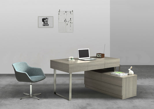 J&M Furniture LP KD12 Office Desk in Grey