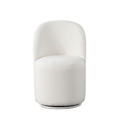 Kendall Dining/Accent Swivel Chair in Ivory Boucle Fabric by Diamond Sofa