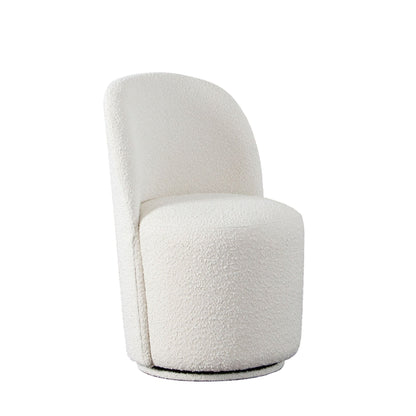 Kendall Dining/Accent Swivel Chair in Ivory Boucle Fabric by Diamond Sofa