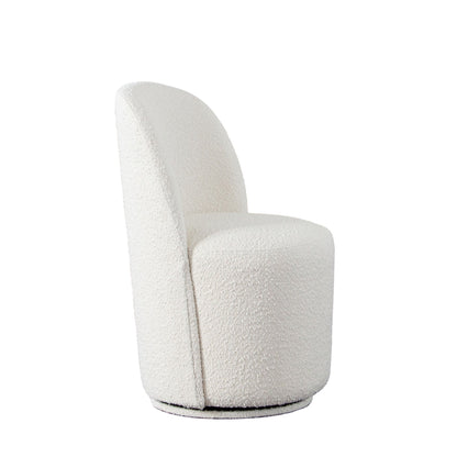 Kendall Dining/Accent Swivel Chair in Ivory Boucle Fabric by Diamond Sofa