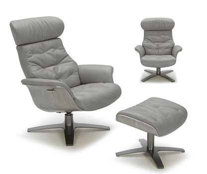 J&M Furniture Karma Ottoman in Grey