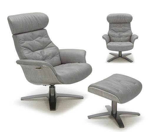 J&M Furniture Karma Ottoman in Grey