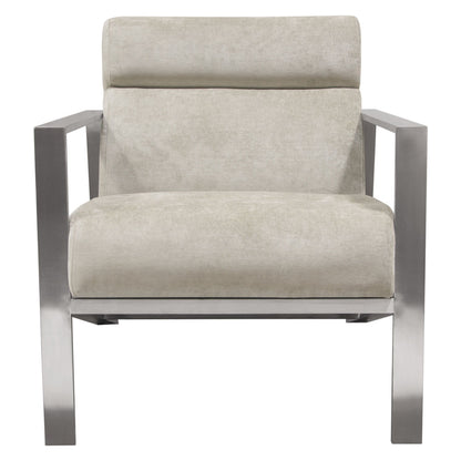 La Brea Accent Chair in Champagne Fabric with Brushed Stainless Steel Frame by Diamond Sofa