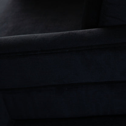Lake Accent Chair in Black Performance Fabric w/ Brushed Gold Metal Base by Diamond Sofa