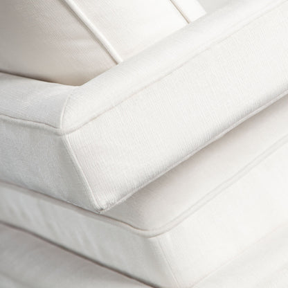 Lake Accent Chair in White Performance Fabric w/ Brushed Gold Metal Base by Diamond Sofa