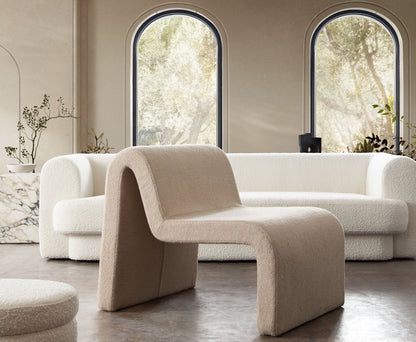 Lana Accent Chair in Camel Looped Shearling Fabric by Diamond Sofa