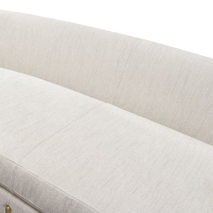 Lane Sofa in Light Cream Fabric with Gold Metal Legs by Diamond Sofa