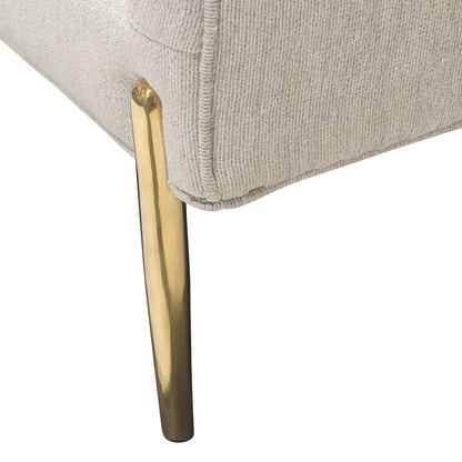 Lane Sofa in Light Cream Fabric with Gold Metal Legs by Diamond Sofa