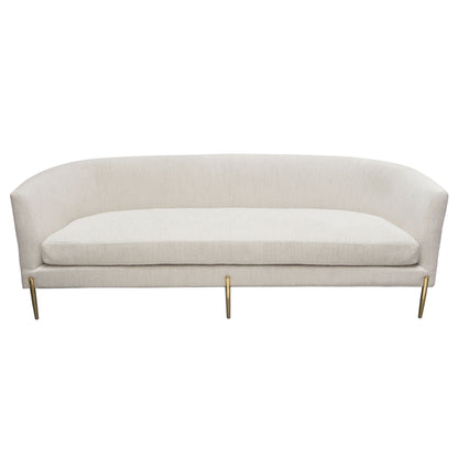 Lane Sofa in Light Cream Fabric with Gold Metal Legs by Diamond Sofa