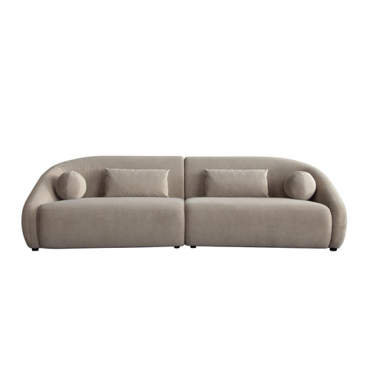 Lena 2PC Sofa in Fawn Faux Alpaca Fabric by Diamond Sofa