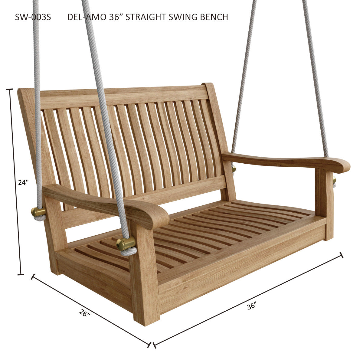 Anderson Teak Del-Amo 36" Straight Swing Bench