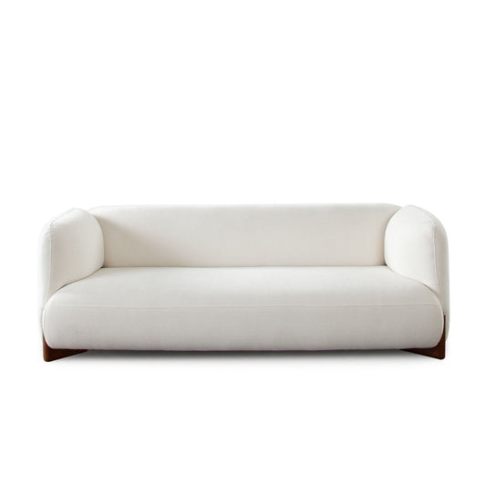Link Sofa in Elite Ivory Fabric w/ Wood Leg by Diamond Sofa
