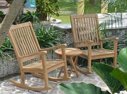 Anderson Teak Del-Amo Bahama 3-Pieces Set with Folding Round Side Table