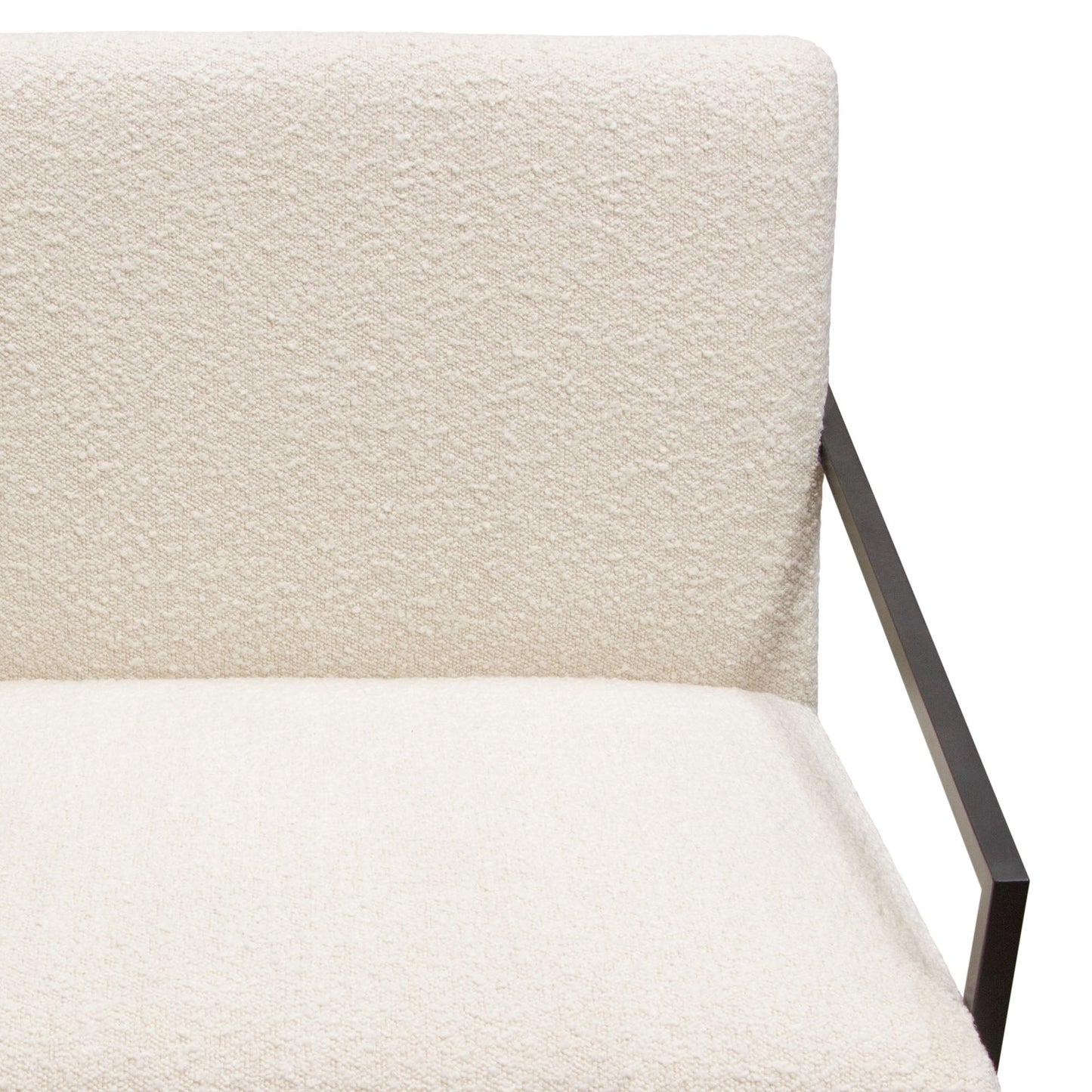 Luxe Accent Chair in Bone Boucle Textured Fabric with Black Powder Coat Frame by Diamond Sofa