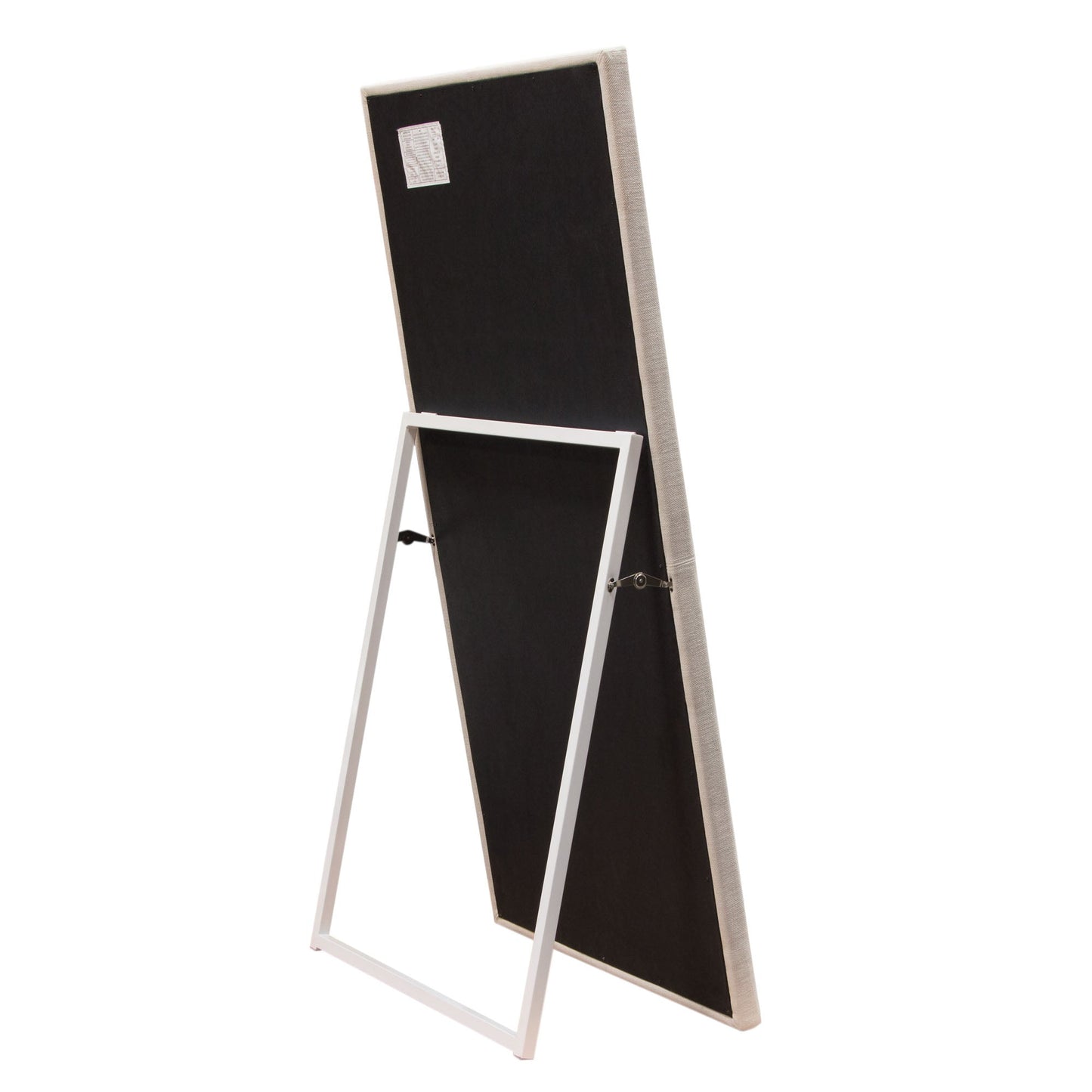 Luxe Free-Standing Mirror w/ Locking Easel Mechanism in Sand Linen Fabric by Diamond Sofa