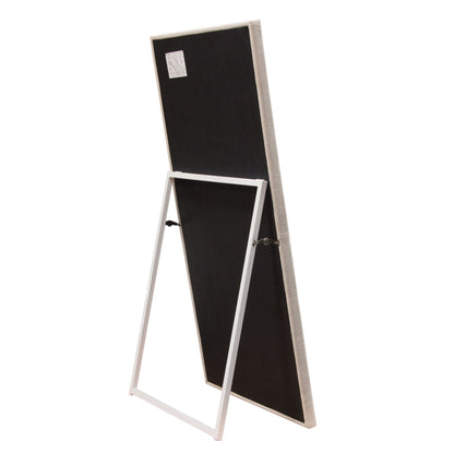 Luxe Free-Standing Mirror w/ Locking Easel Mechanism in Sand Linen Fabric by Diamond Sofa