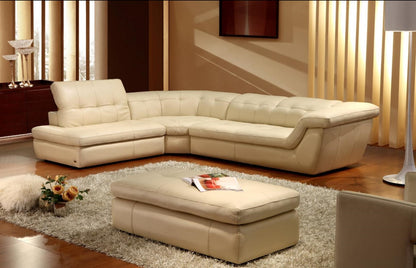 J&M Furniture 397 Italian Leather Sectional Beige Color In Left Hand Facing