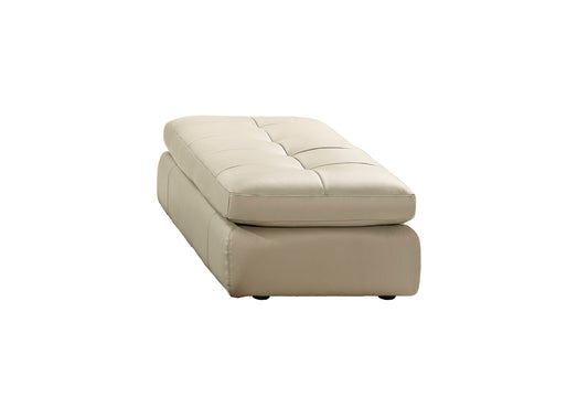 J&M Furniture 397 Italian Leather Ottoman in Beige Color